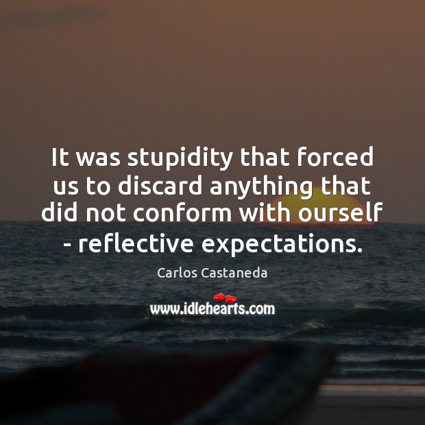 It was stupidity that forced us to discard anything that did not Image