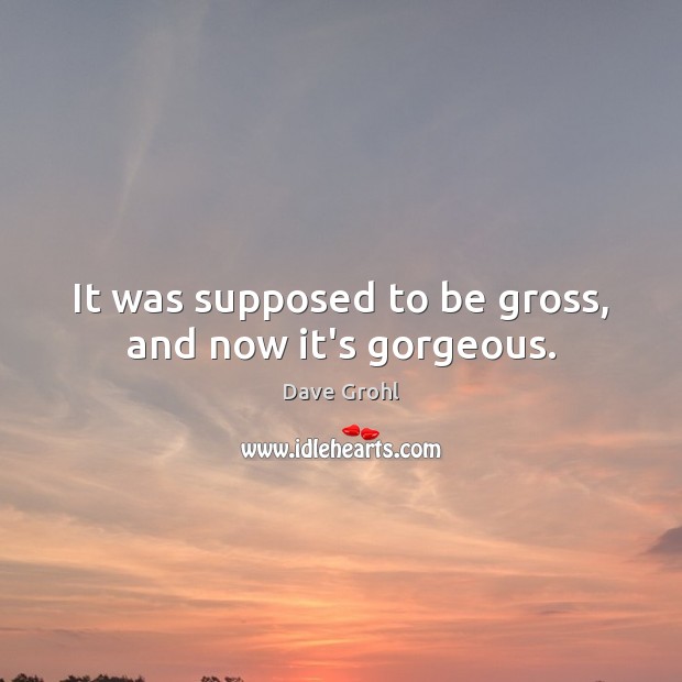 It was supposed to be gross, and now it’s gorgeous. Dave Grohl Picture Quote