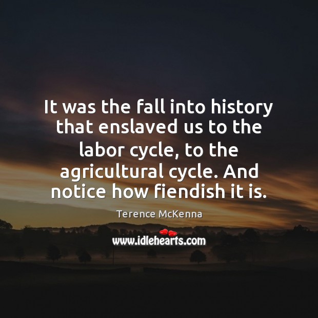It was the fall into history that enslaved us to the labor Image