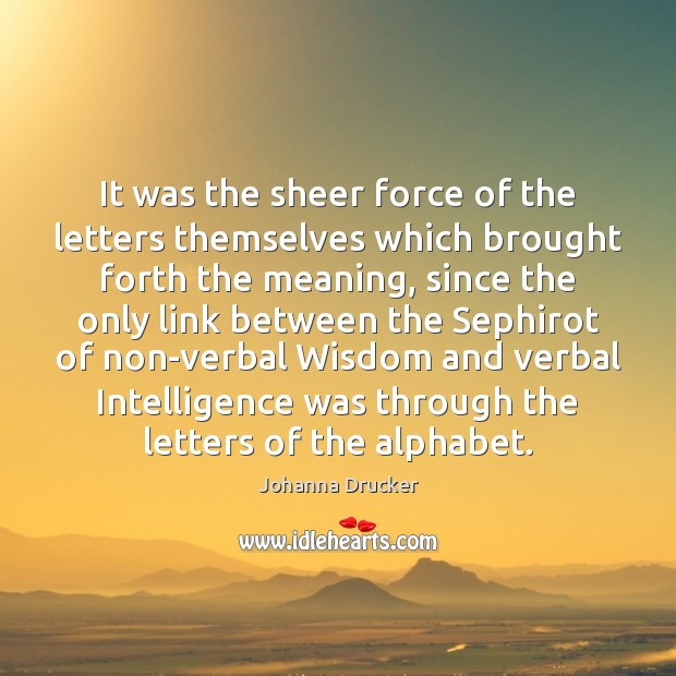 It was the sheer force of the letters themselves which brought forth Johanna Drucker Picture Quote
