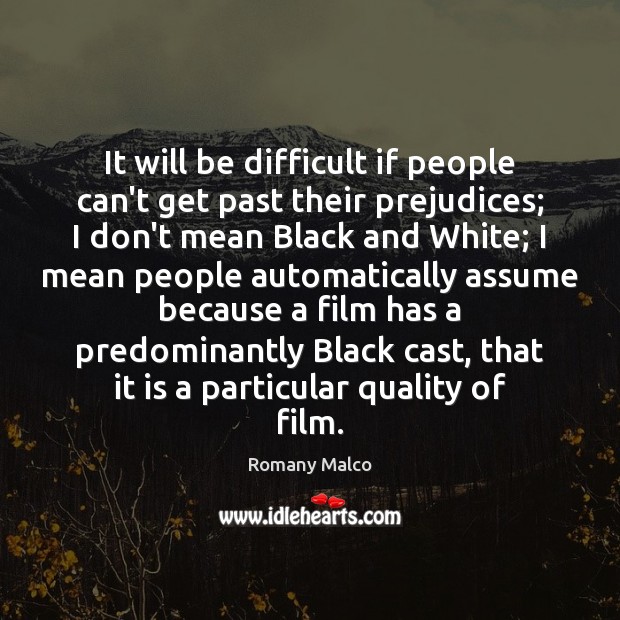 It will be difficult if people can’t get past their prejudices; I Romany Malco Picture Quote