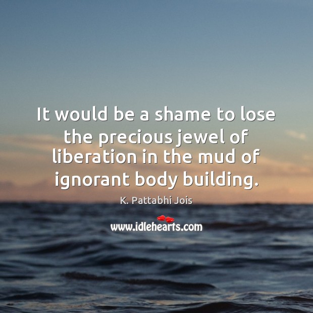 It would be a shame to lose the precious jewel of liberation K. Pattabhi Jois Picture Quote