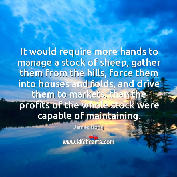 It would require more hands to manage a stock of sheep, gather them from the hills Image