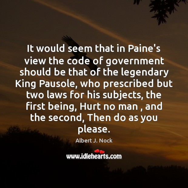 It would seem that in Paine’s view the code of government should Image
