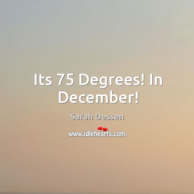 Its 75 Degrees! In December! Sarah Dessen Picture Quote
