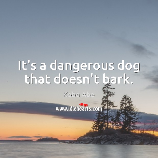 It’s a dangerous dog that doesn’t bark. Kobo Abe Picture Quote