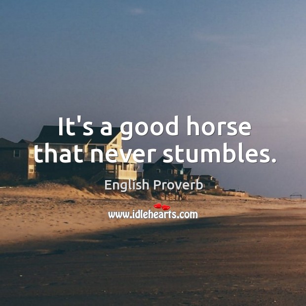 It’s a good horse that never stumbles. Image