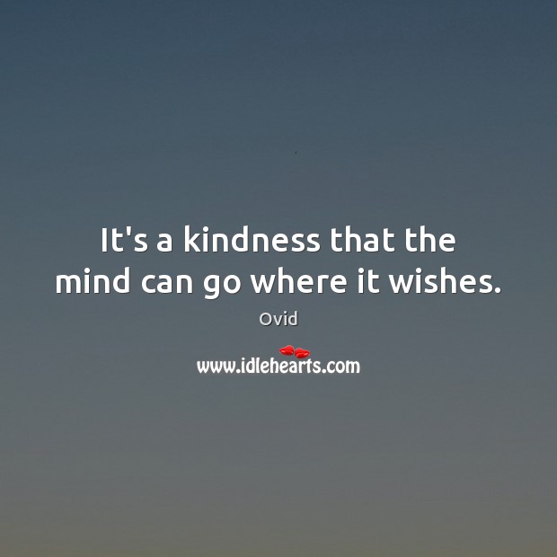 It’s a kindness that the mind can go where it wishes. Ovid Picture Quote