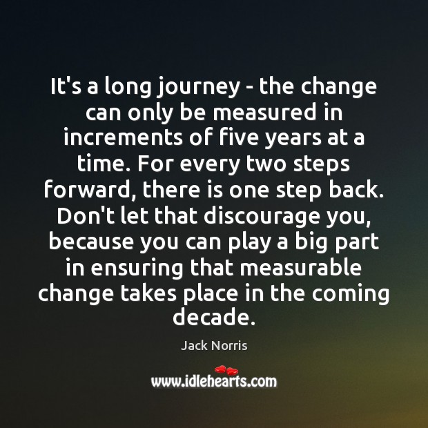 It’s a long journey – the change can only be measured in Image