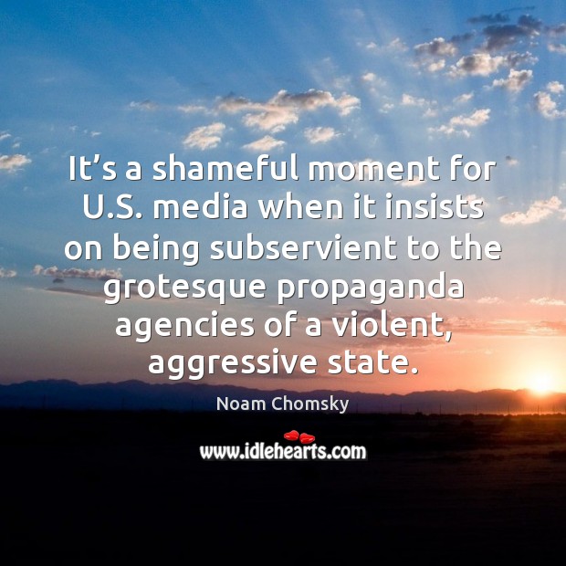 It’s a shameful moment for U.S. media when it insists Image