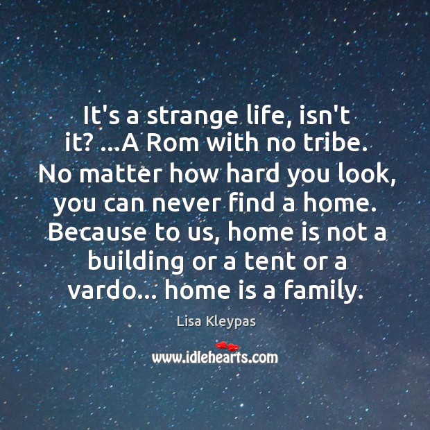 It’s a strange life, isn’t it? …A Rom with no tribe. No Image