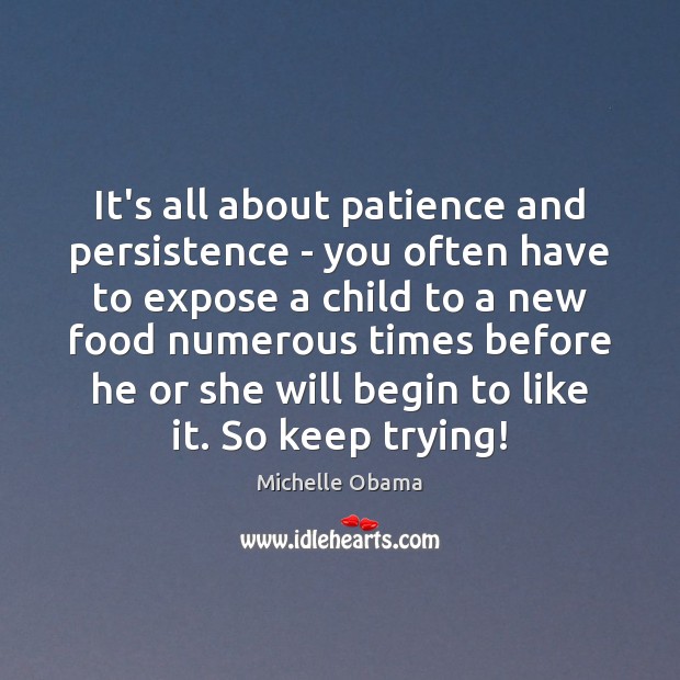It’s all about patience and persistence – you often have to expose Michelle Obama Picture Quote