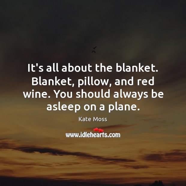 It’s all about the blanket. Blanket, pillow, and red wine. You should Image
