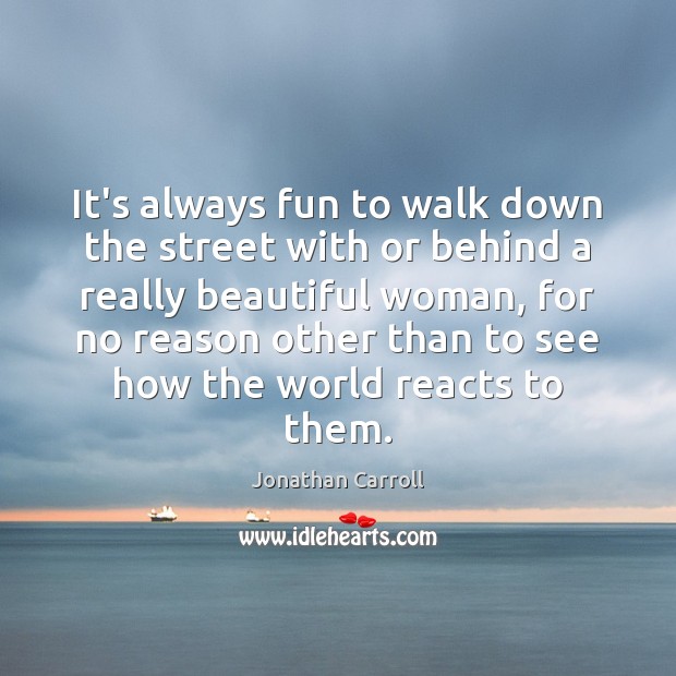 It’s always fun to walk down the street with or behind a Jonathan Carroll Picture Quote