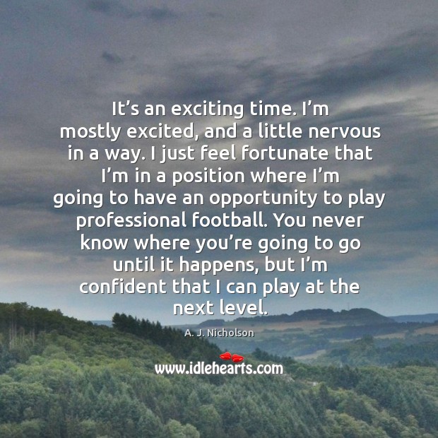 It’s an exciting time. I’m mostly excited, and a little nervous in a way. Opportunity Quotes Image