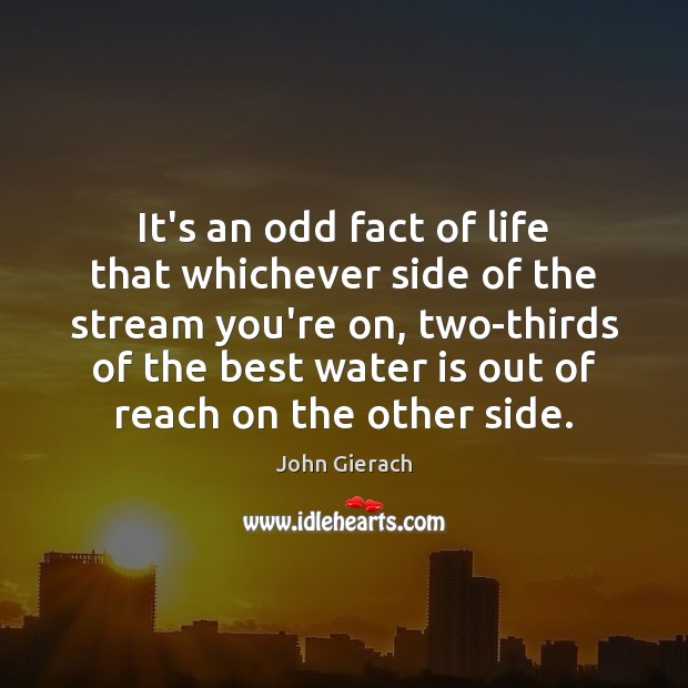 It’s an odd fact of life that whichever side of the stream John Gierach Picture Quote