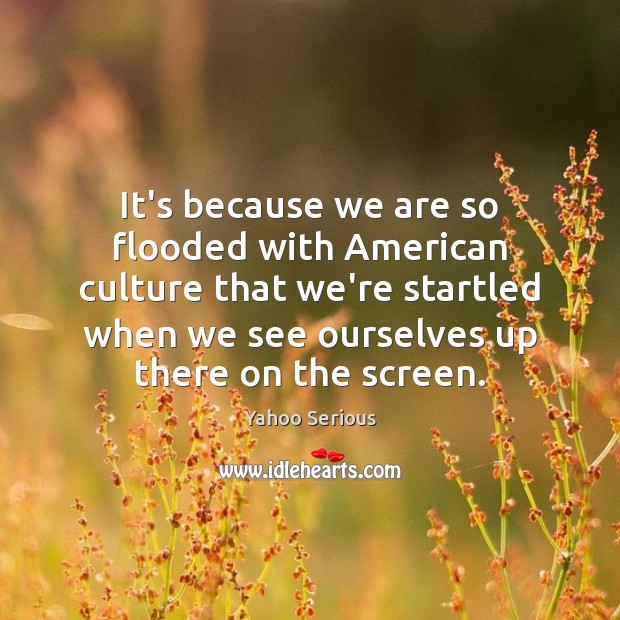 It’s because we are so flooded with American culture that we’re startled Culture Quotes Image