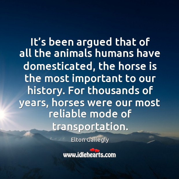 It’s been argued that of all the animals humans have domesticated, the horse is the Image