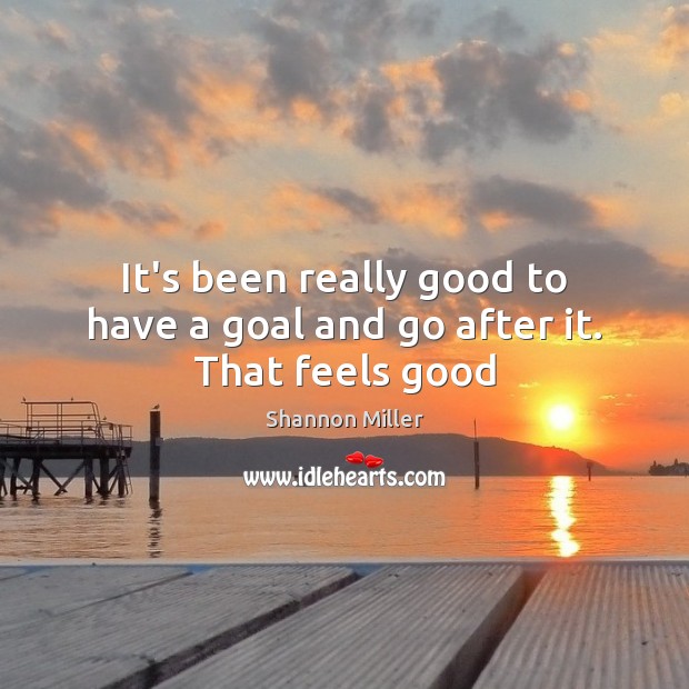 It’s been really good to have a goal and go after it. That feels good Shannon Miller Picture Quote