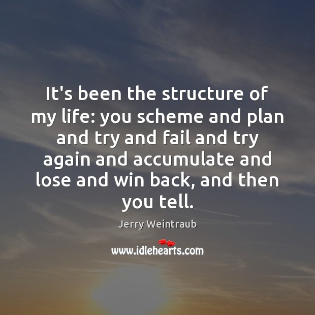 It’s been the structure of my life: you scheme and plan and Plan Quotes Image