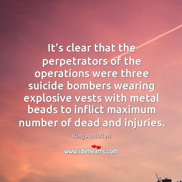 It’s clear that the perpetrators of the operations were three suicide bombers Image