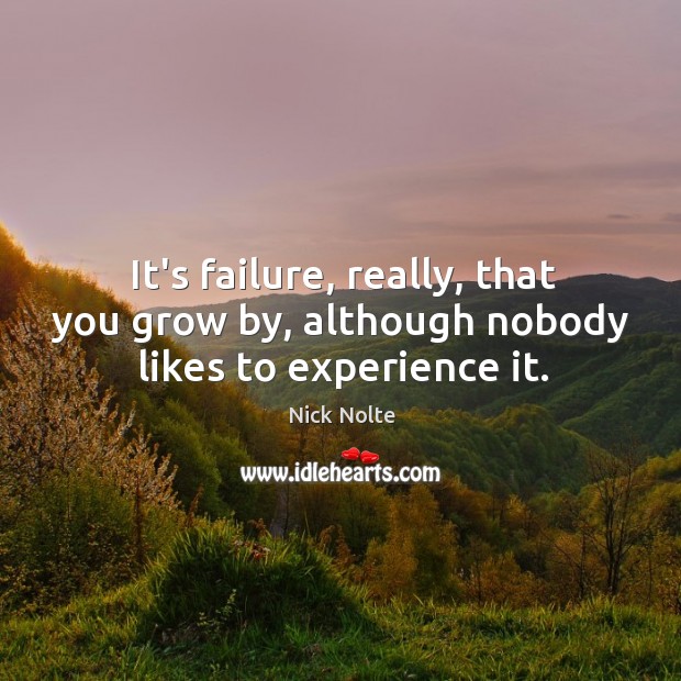 It’s failure, really, that you grow by, although nobody likes to experience it. Image