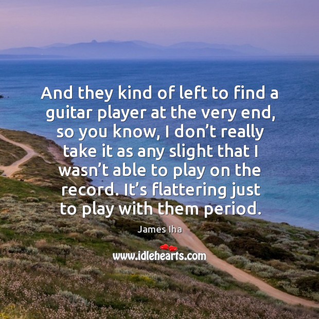 It’s flattering just to play with them period. James Iha Picture Quote