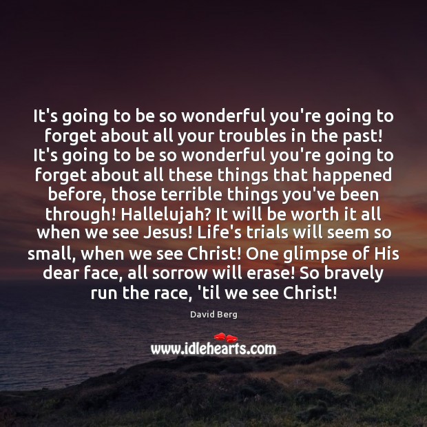 It’s going to be so wonderful you’re going to forget about all David Berg Picture Quote