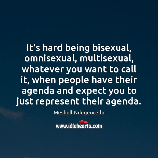 It’s hard being bisexual, omnisexual, multisexual, whatever you want to call it, Meshell Ndegeocello Picture Quote