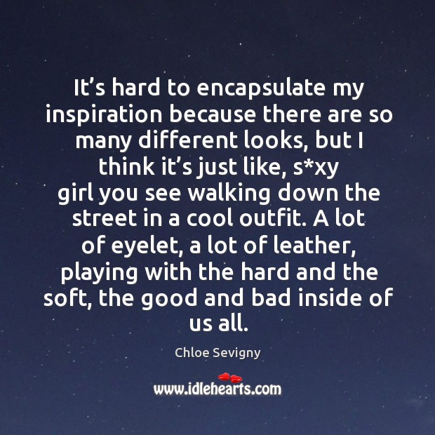 It’s hard to encapsulate my inspiration because there are so many different looks Chloe Sevigny Picture Quote