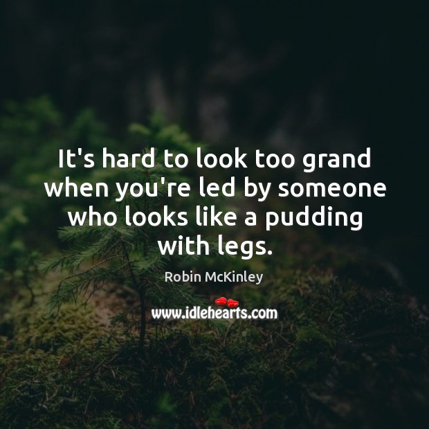 It’s hard to look too grand when you’re led by someone who looks like a pudding with legs. Robin McKinley Picture Quote