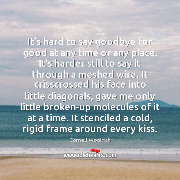 It’s hard to say goodbye for good at any time or any Goodbye Quotes Image