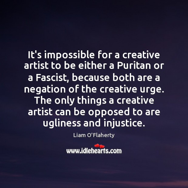 It’s impossible for a creative artist to be either a Puritan or Image