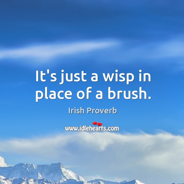 It’s just a wisp in place of a brush. Irish Proverbs Image