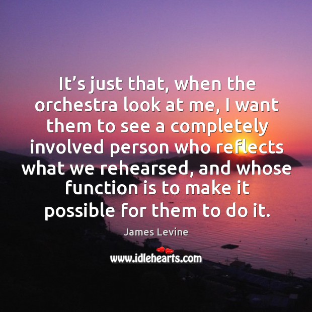 It’s just that, when the orchestra look at me James Levine Picture Quote