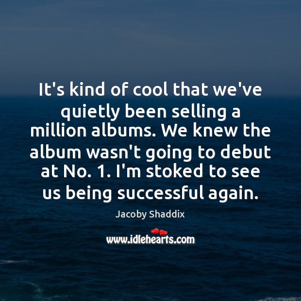 It’s kind of cool that we’ve quietly been selling a million albums. Being Successful Quotes Image