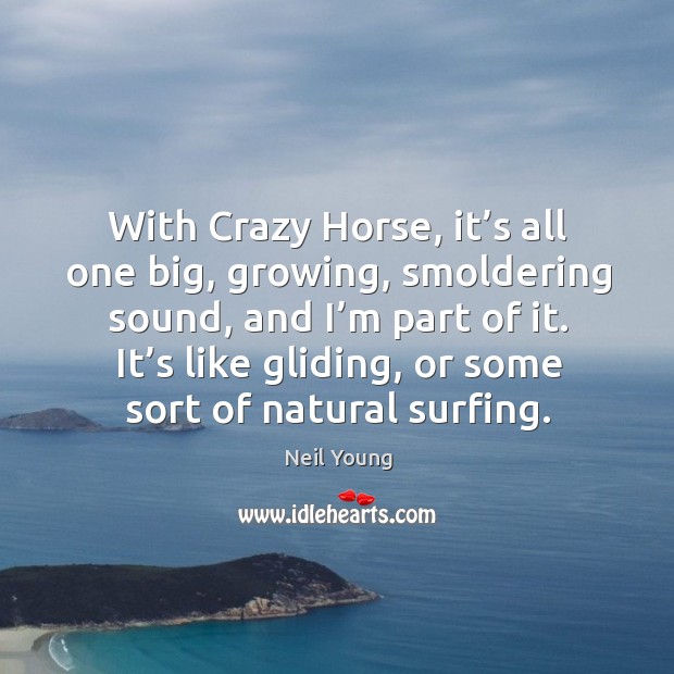 It’s like gliding, or some sort of natural surfing. Neil Young Picture Quote