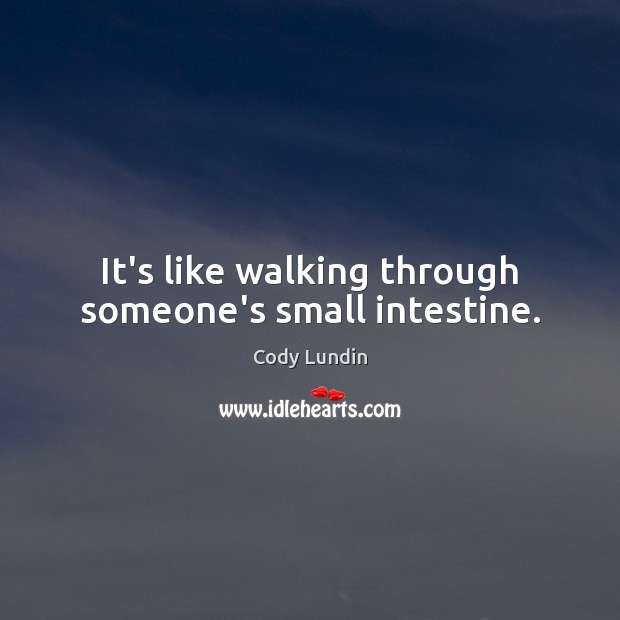 It’s like walking through someone’s small intestine. Cody Lundin Picture Quote