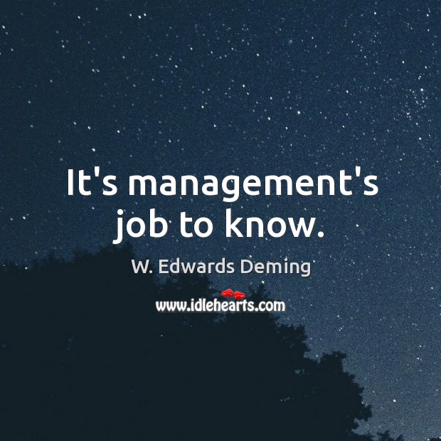 It’s management’s job to know. Image