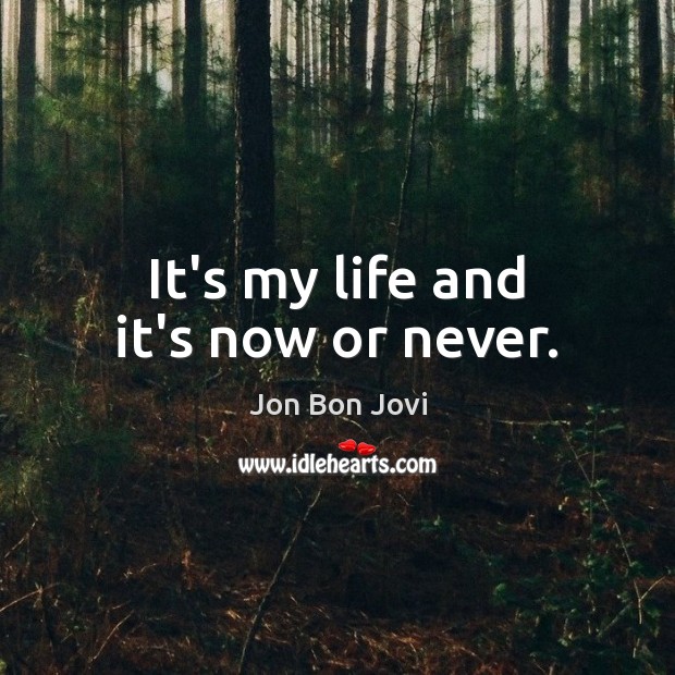 It’s my life and it’s now or never. Now or Never Quotes Image