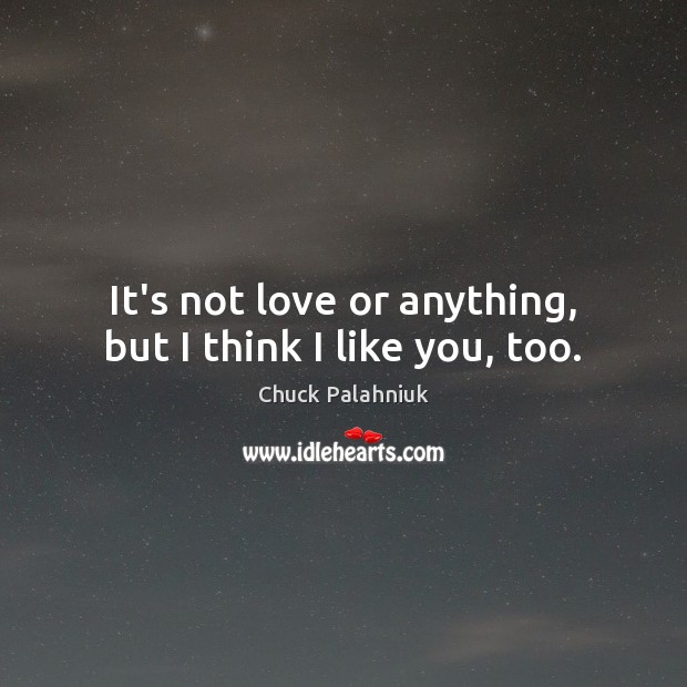 It’s not love or anything, but I think I like you, too. Image