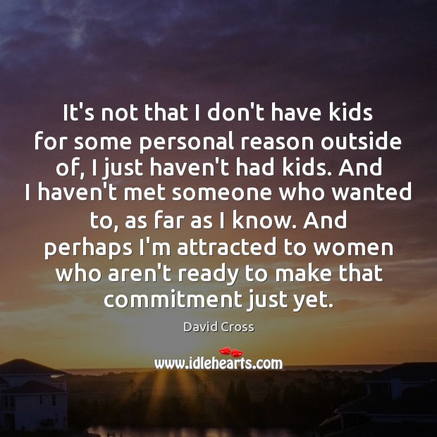 It’s not that I don’t have kids for some personal reason outside David Cross Picture Quote
