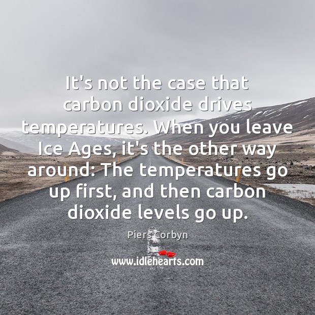It’s not the case that carbon dioxide drives temperatures. When you leave Image