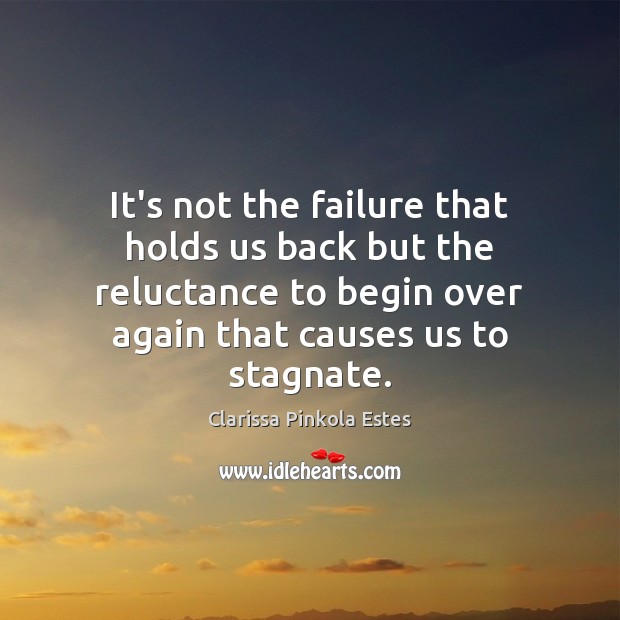 It’s not the failure that holds us back but the reluctance to Clarissa Pinkola Estes Picture Quote