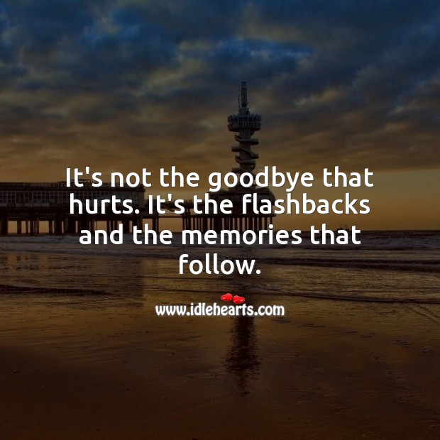 It’s not the goodbye that hurts. It’s the flashbacks and the memories that follow. Goodbye Quotes Image