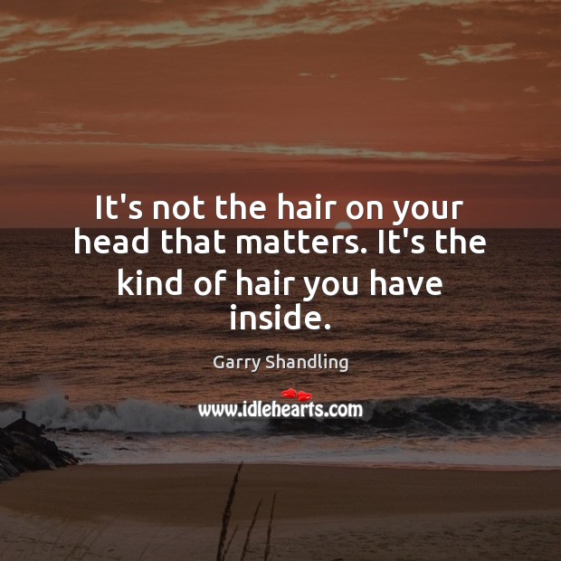 It’s not the hair on your head that matters. It’s the kind of hair you have inside. Garry Shandling Picture Quote