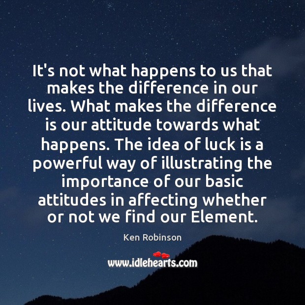It’s not what happens to us that makes the difference in our Ken Robinson Picture Quote