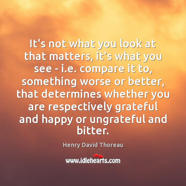 It’s not what you look at that matters, it’s what you see Henry David Thoreau Picture Quote