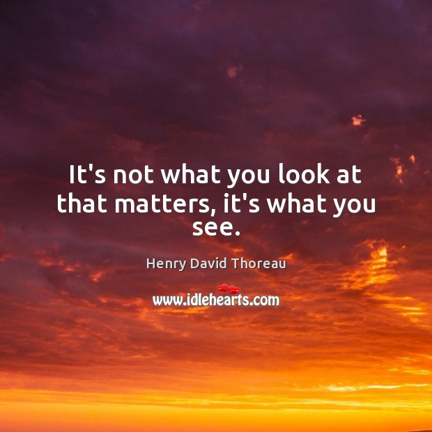 It’s not what you look at that matters, it’s what you see. Image