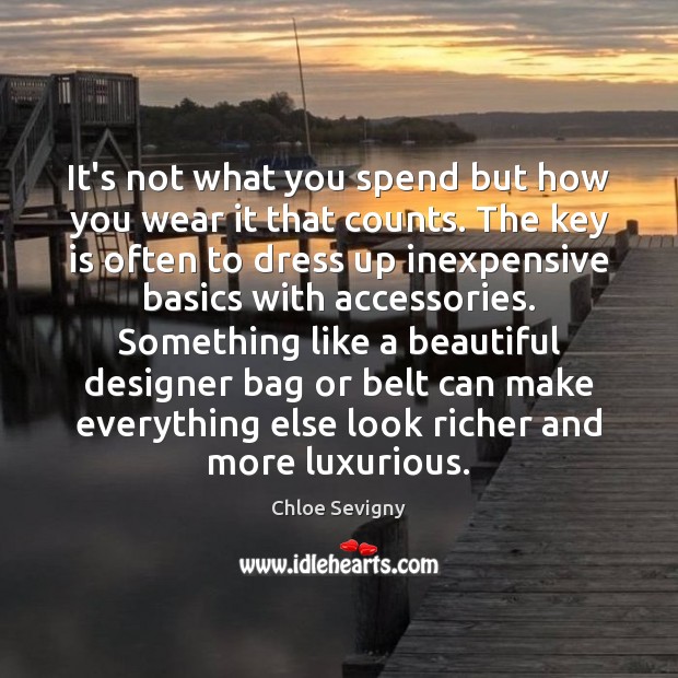 It’s not what you spend but how you wear it that counts. Chloe Sevigny Picture Quote